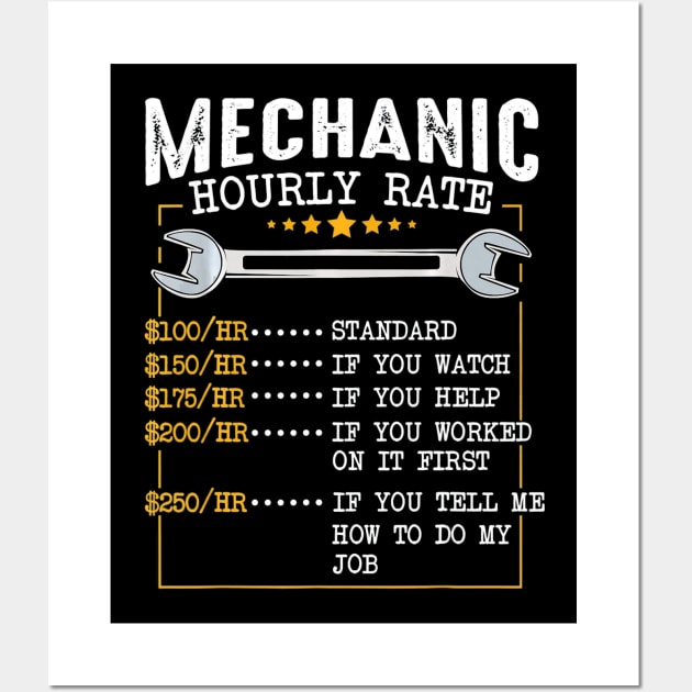 Mechanic Hourly Rate Labor Rates Funny Co Workers Wall Art by mazurprop